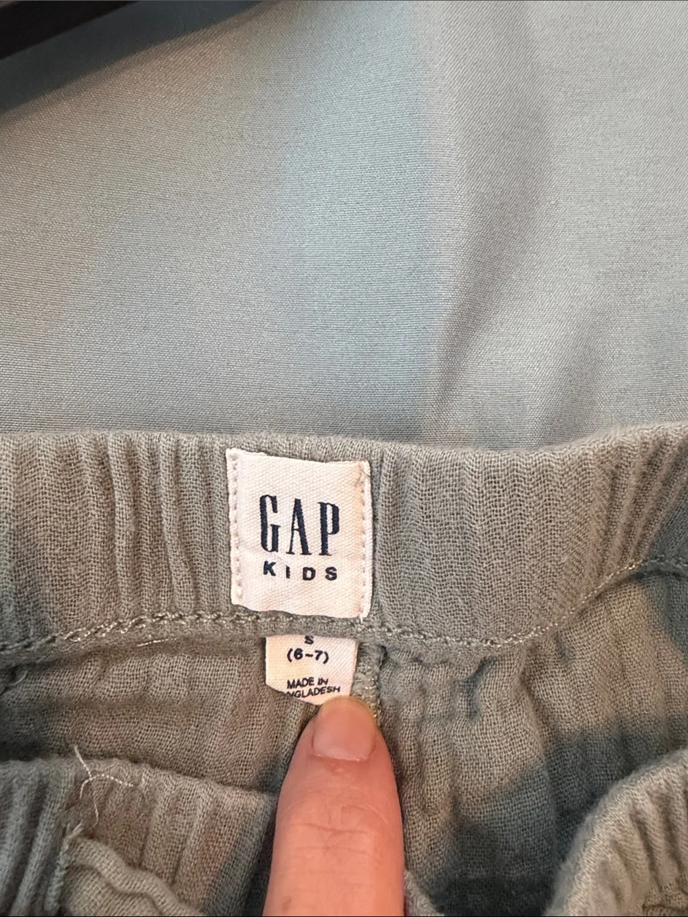 GAP Cotton Gauze Wide-Leg Pants - Sage
